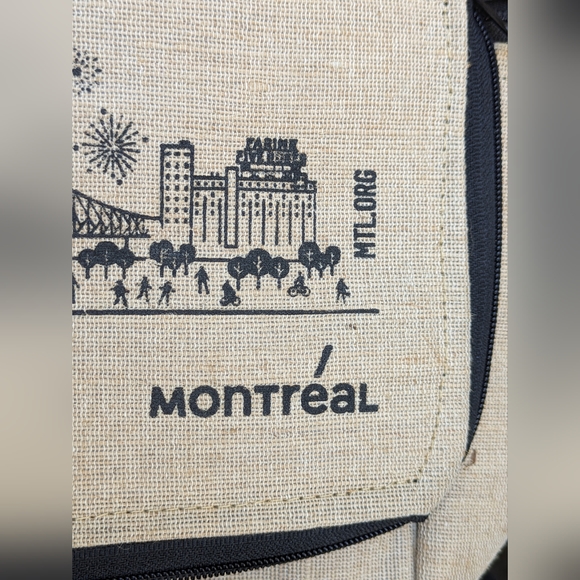 Foldable Jute Zip Travel Cooler with Shoulder Strap Montreal Canada Packable - Picture 3 of 15